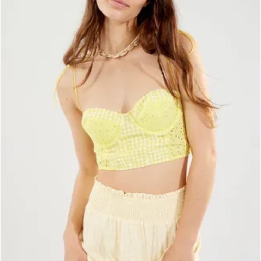 Urban Outfitters Yellow Sleeveless Bustier Camisole